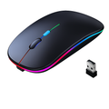 Mouse Sem Fio Recarregável com LED RGB – Conexão 2.4GHz e Design Ergonômico