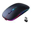 Mouse Sem Fio Recarregável com LED RGB – Conexão 2.4GHz e Design Ergonômico
