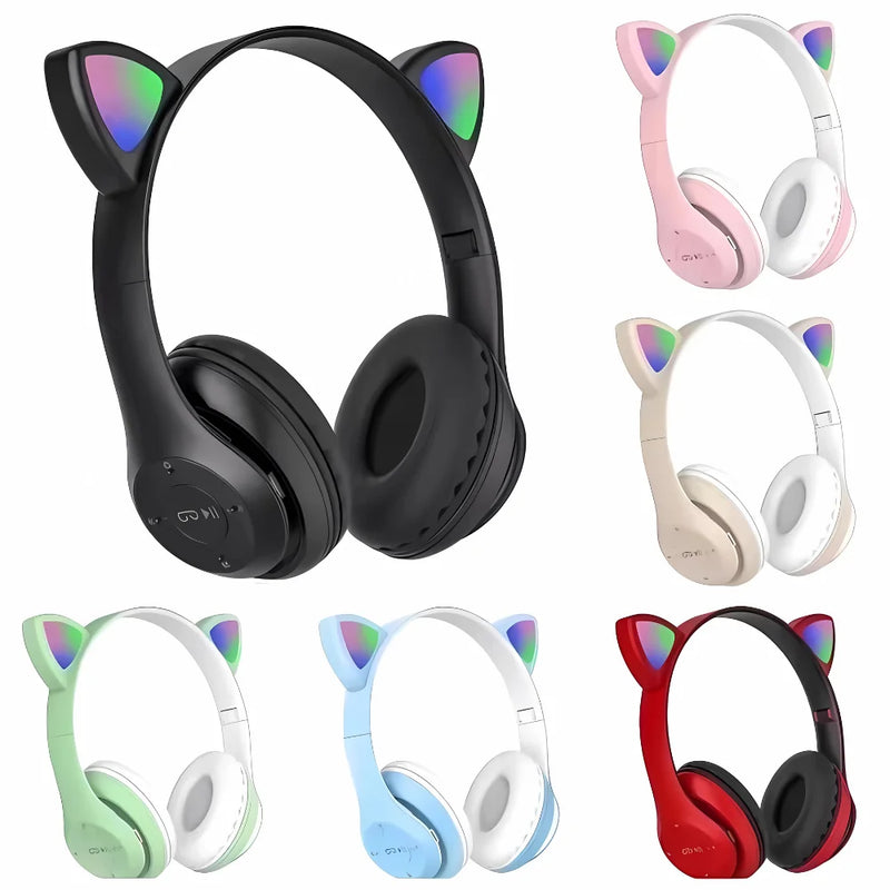 Fone de Ouvido com Orelhas de Gato LED – Infantil.