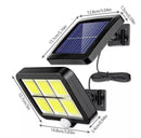 Refletor Solar de Parede 120 LEDs COB com Sensor de Presença