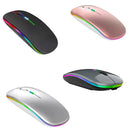 Mouse Sem Fio Recarregável com LED RGB – Conexão 2.4GHz e Design Ergonômico