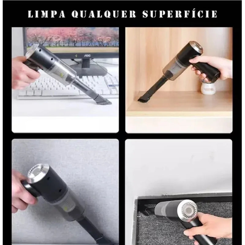 Mini Aspirador Portátil Recarregável – Ideal para Casa e Carro
