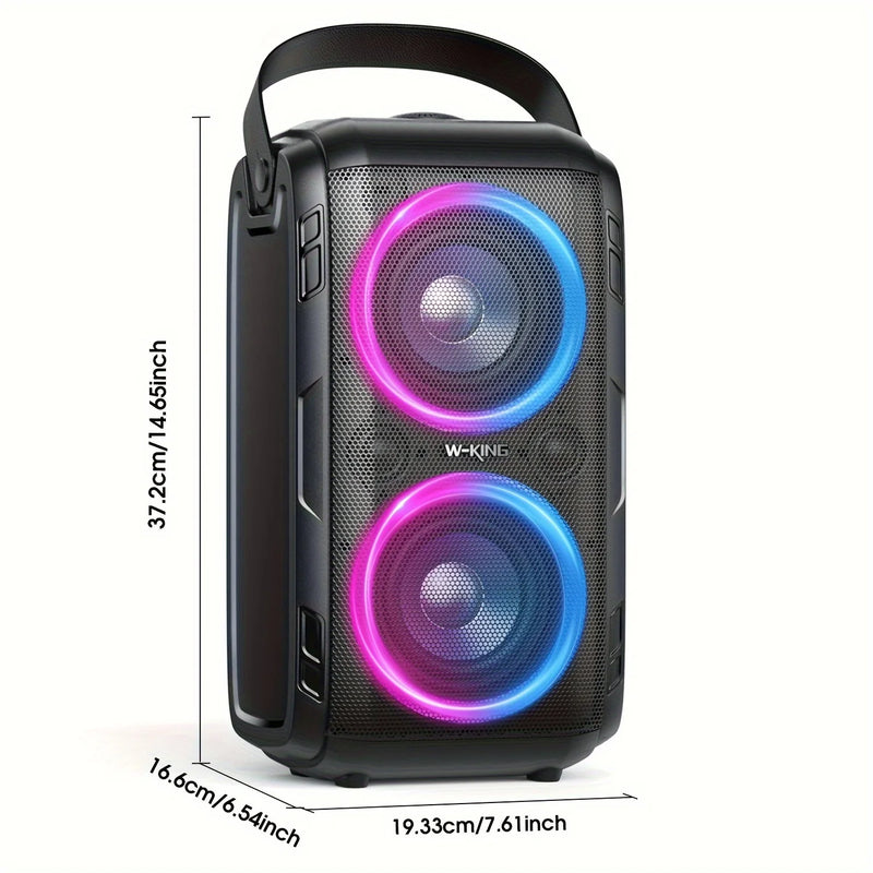 Caixa de Som Bluetooth W-KING T9 – 80W RMS, Som 105dB.