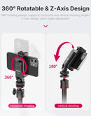 Suporte Universal para Celular – Rotação 360°, Compatível com Tripé 1/4”.
