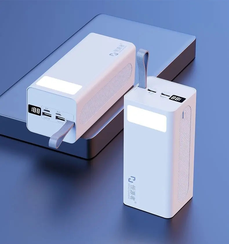 Power Bank Hengyuanzhe 60.000 mAh – Dupla Saída Rápida e Lanterna LED para Camping